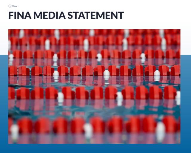 FINA：知悉CAS对孙杨案仲裁结果 将仔细研读仲裁书